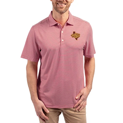 Men's Cutter & Buck Midwestern State Mustangs Forge Eco Double Stripe Stretch Recycled Polo