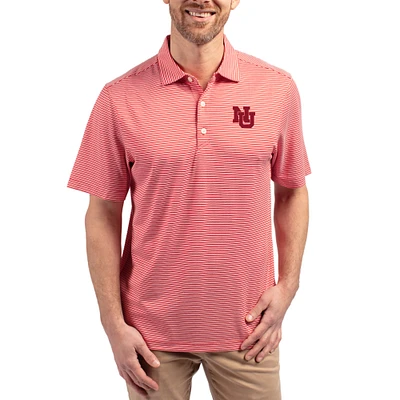 Men's Cutter & Buck Scarlet Nebraska Huskers Forge Eco Double Stripe Stretch Recycled Polo