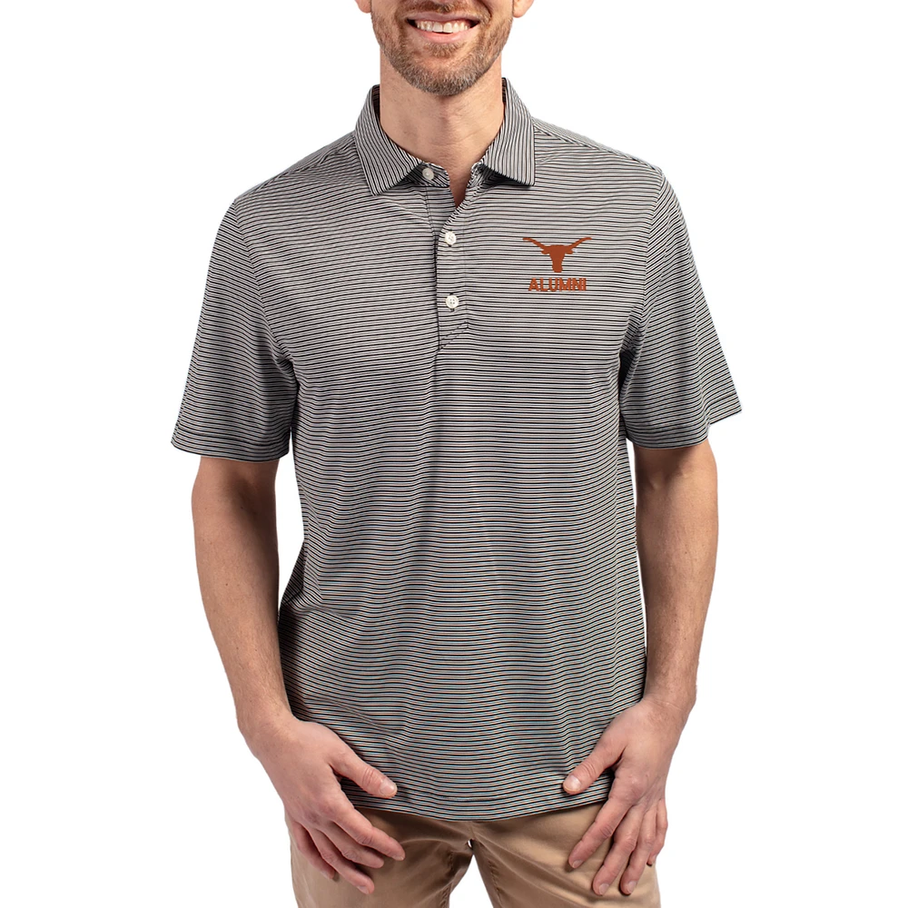 Men's Cutter & Buck Texas Longhorns Forge Eco Double Stripe Stretch Recycled Polo