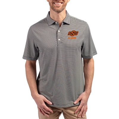Men's Cutter & Buck Oklahoma State Cowboys Forge Eco Double Stripe Stretch Recycled Polo