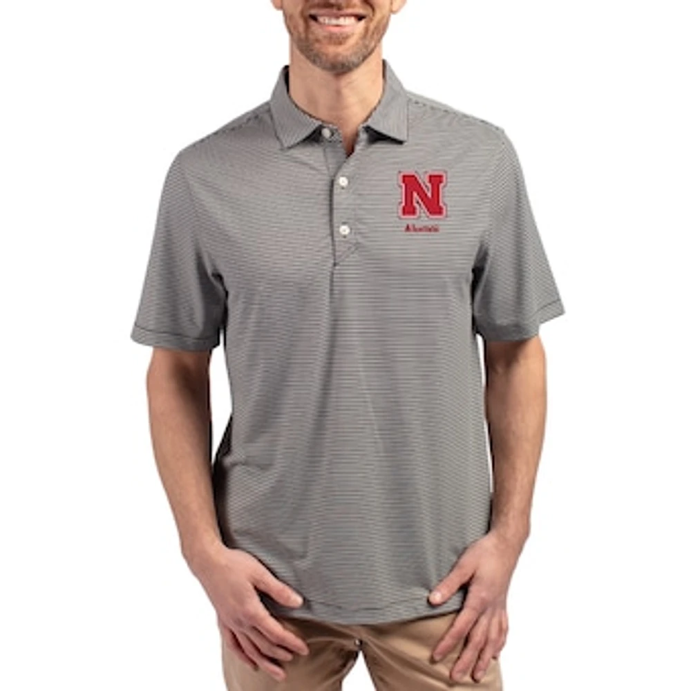 Men's Cutter & Buck Nebraska Huskers Forge Eco Double Stripe Stretch Recycled Polo