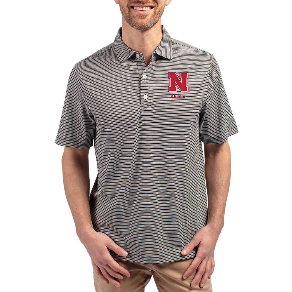 Men's Cutter & Buck Nebraska Huskers Forge Eco Double Stripe Stretch Recycled Polo