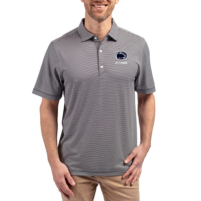 Men's Cutter & Buck Navy Penn State Nittany Lions Forge Eco Double Stripe Stretch Recycled Polo