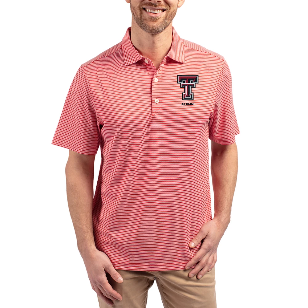 Men's Cutter & Buck Red Texas Tech Raiders Forge Eco Double Stripe Stretch Recycled Polo