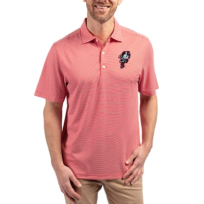 Men's Cutter & Buck Scarlet Ohio State Buckeyes Forge Alumni Eco Double Stripe Stretch Recycled Polo