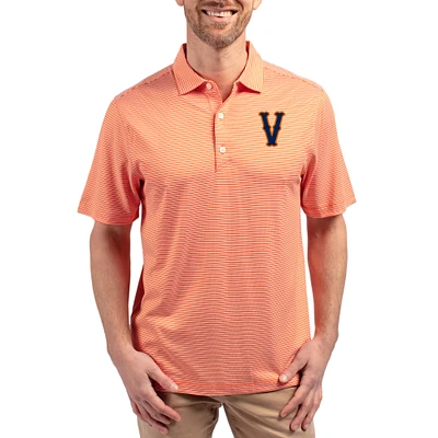 Men's Cutter & Buck Orange Virginia Cavaliers Forge Alumni Eco Double Stripe Stretch Recycled Polo