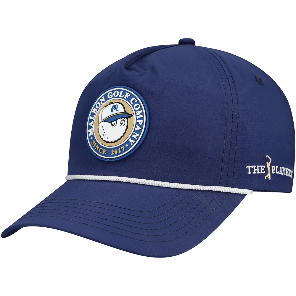 Unisex Malbon Golf Navy THE PLAYERS Bucket Seal Rope Adjustable Hat
