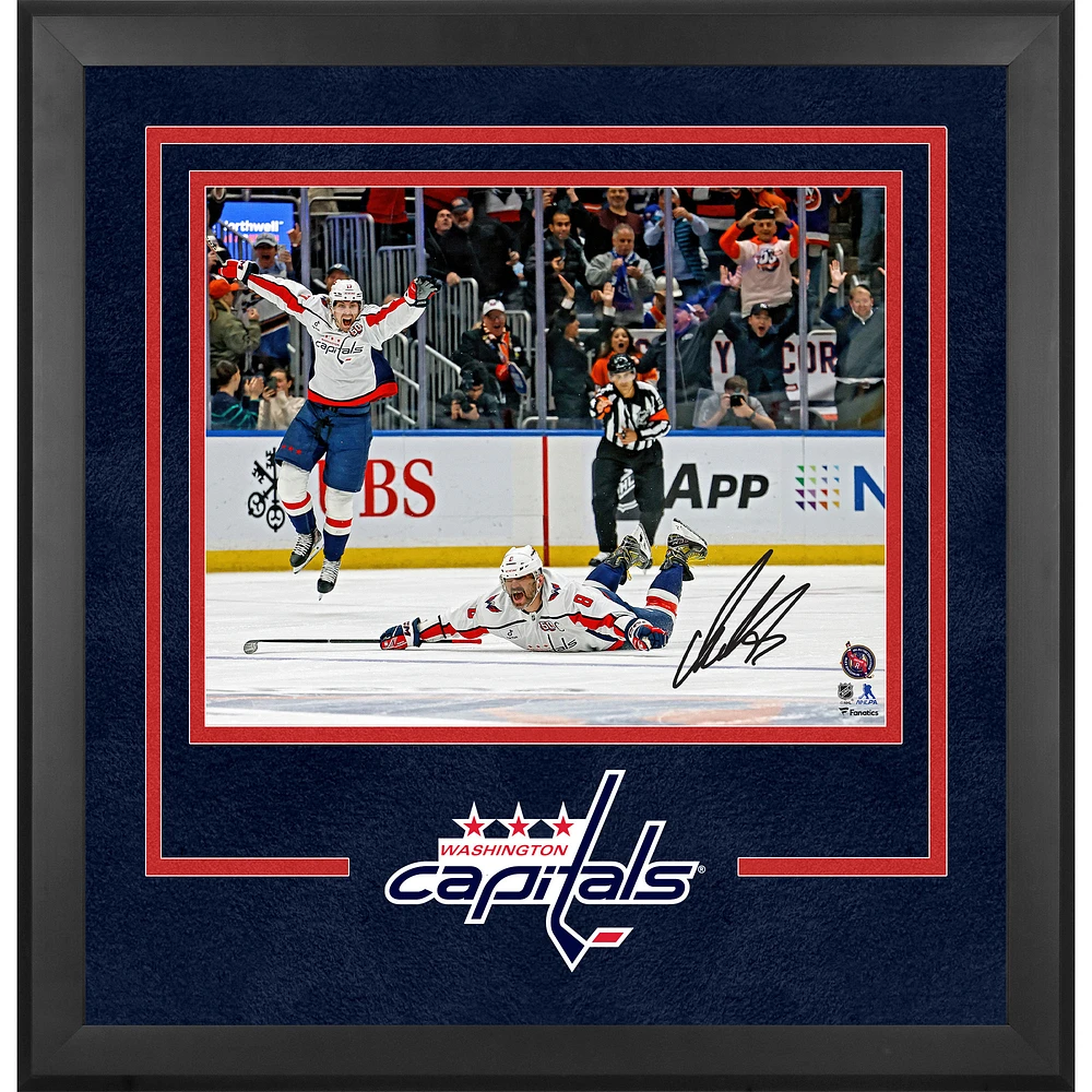 Alexander Ovechkin Washington Capitals Autographed Deluxe Framed 16" x 20" 895th Goal Celebration Photograph