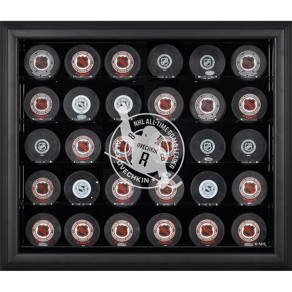Alexander Ovechkin Washington Capitals Black Framed 30-Puck 895th Goal Logo Display Case