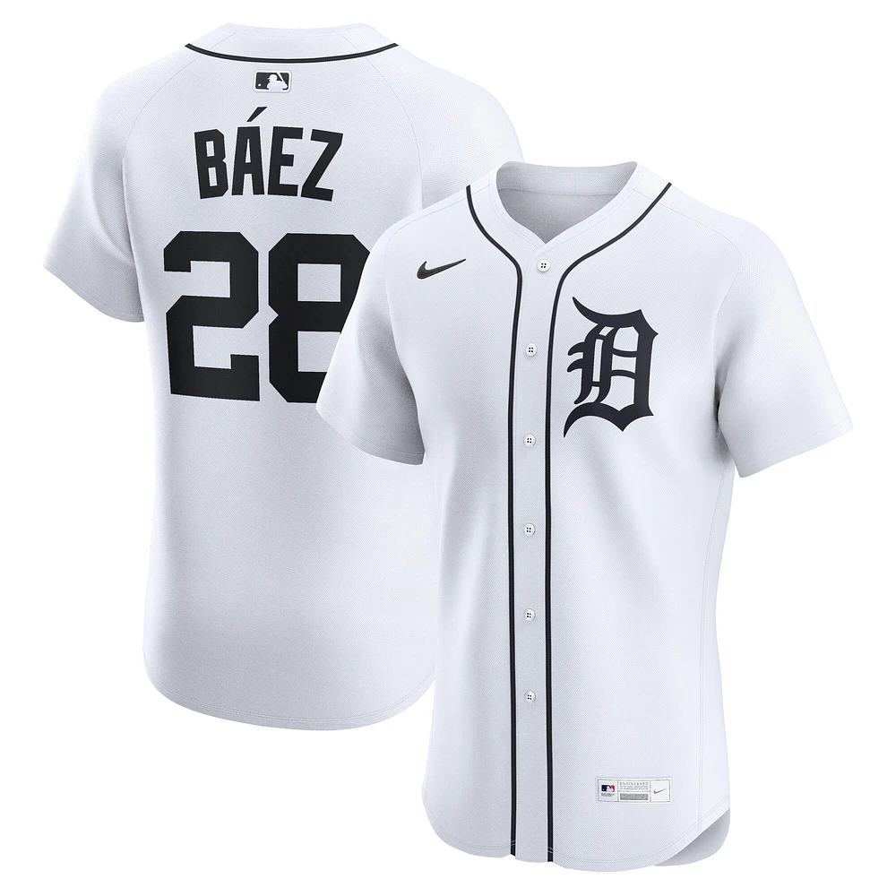 Men's Nike Javier Báez White Detroit Tigers Home Elite Jersey