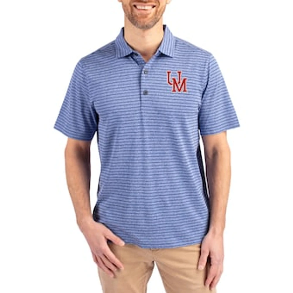 Men's Cutter & Buck Heather Ole Miss Rebels Forge Eco Stripe Stretch Recycled Polo