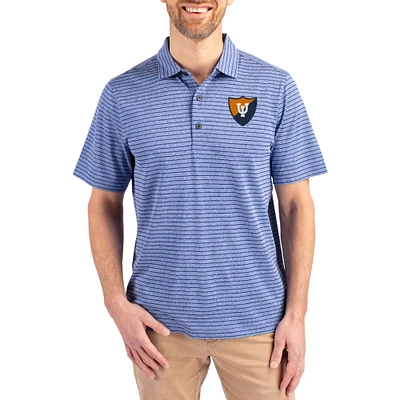Men's Cutter & Buck Heather Illinois Fighting Illini Forge Eco Stripe Stretch Recycled Polo
