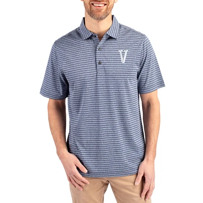 Men's Cutter & Buck Heather Navy Villanova Wildcats Forge Eco Stripe Stretch Recycled Polo