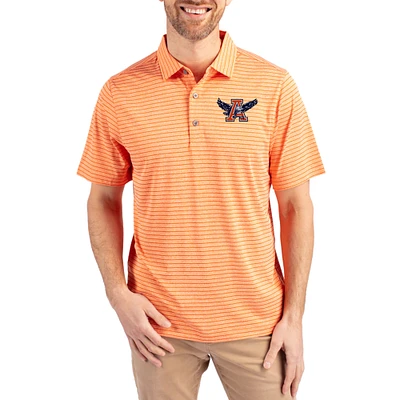 Men's Cutter & Buck Heather Auburn Tigers Forge Eco Stripe Stretch Recycled Polo