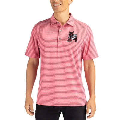 Men's Cutter & Buck Heather Cardinal Arkansas Razorbacks Forge Eco Stripe Stretch Recycled Polo