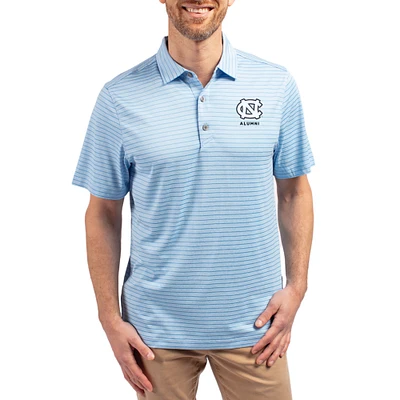 Men's Cutter & Buck Carolina Blue North Tar Heels Alumni Forge Eco Double Stripe Stretch Recycled Polo
