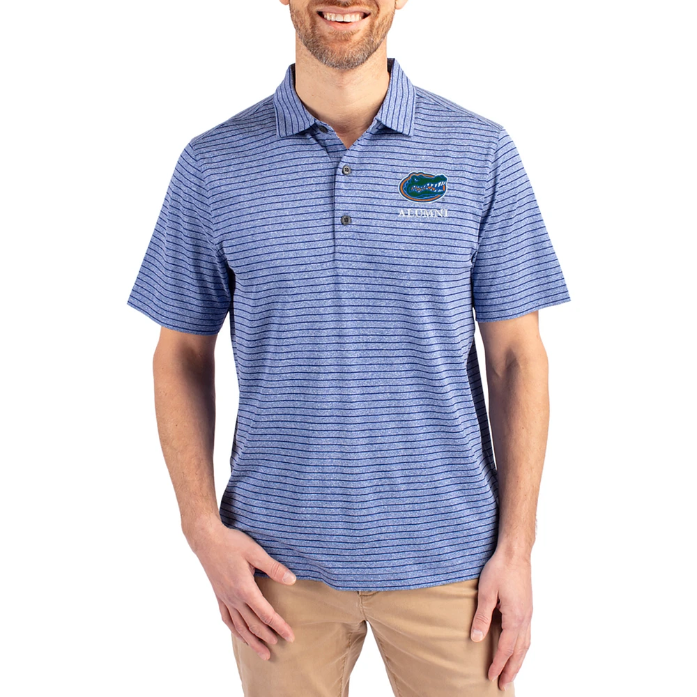 Men's Cutter & Buck Heather Royal Florida Gators Alumni Forge Eco Double Stripe Stretch Recycled Polo