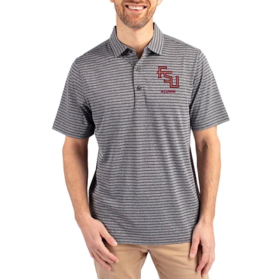 Men's Cutter & Buck Heather Florida State Seminoles Alumni Forge Eco Double Stripe Stretch Recycled Polo