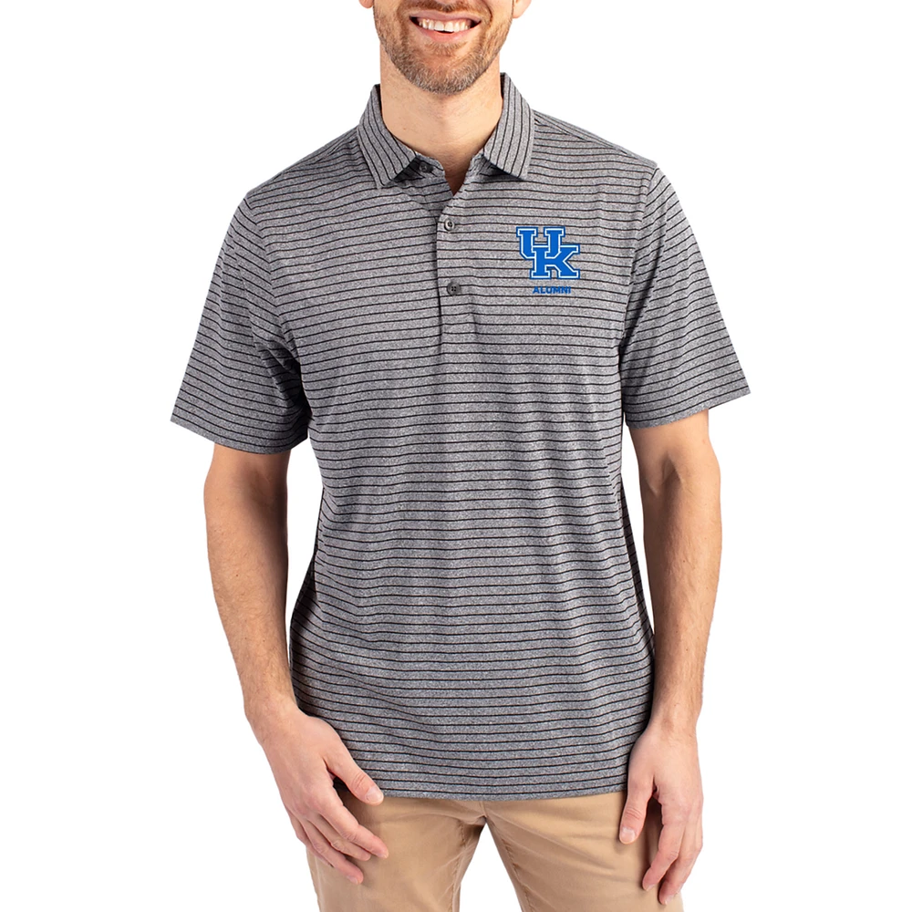 Men's Cutter & Buck Heather Kentucky Wildcats Alumni Forge Eco Double Stripe Stretch Recycled Polo