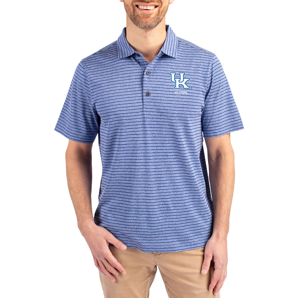 Men's Cutter & Buck Heather Royal Kentucky Wildcats Alumni Forge Eco Double Stripe Stretch Recycled Polo