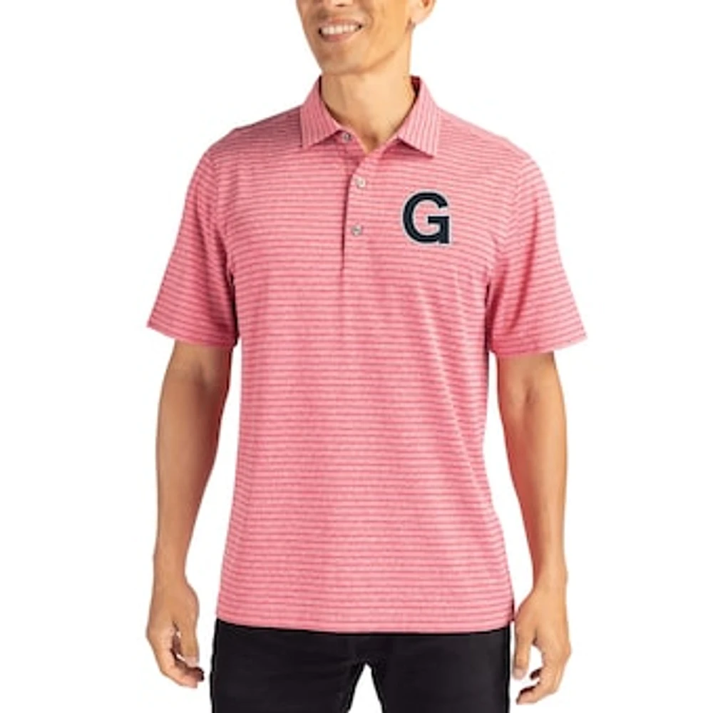Men's Cutter & Buck Heather Gonzaga Bulldogs Vault Forge Eco Double Stripe Stretch Recycled Polo