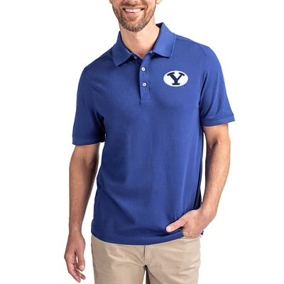 Men's Cutter & Buck Royal BYU Cougars Advantage Eco Pique Tri-Blend Polo