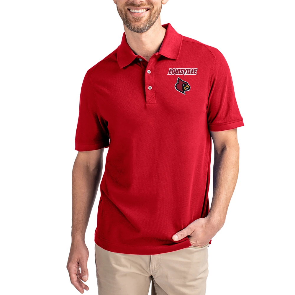 Men's Cutter & Buck Louisville Cardinals Advantage Eco Pique Tri-Blend Polo