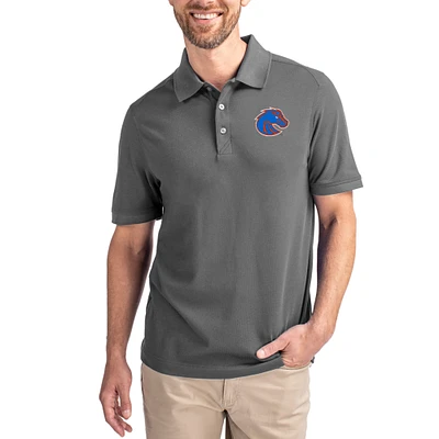 Men's Cutter & Buck Gray Boise State Broncos Advantage Eco Pique Tri-Blend Polo