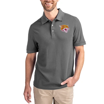 Men's Cutter & Buck Gray Bethune-Cookman Wildcats Advantage Eco Pique Tri-Blend Polo