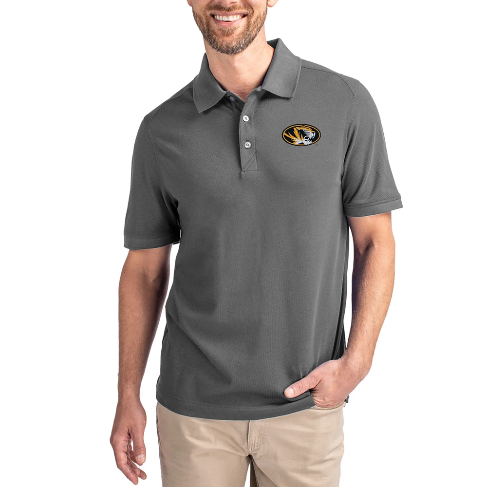 Men's Cutter & Buck Gray Missouri Tigers Advantage Eco Pique Tri-Blend Polo