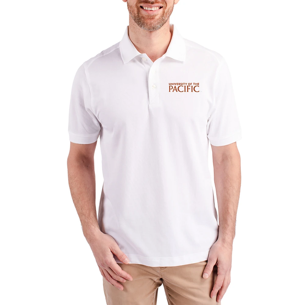 Men's Cutter & Buck Pacific Tigers Advantage Eco Pique Tri-Blend Polo