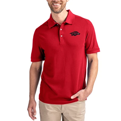 Men's Cutter & Buck Cardinal Arkansas Razorbacks Advantage Eco Pique Tri-Blend Polo