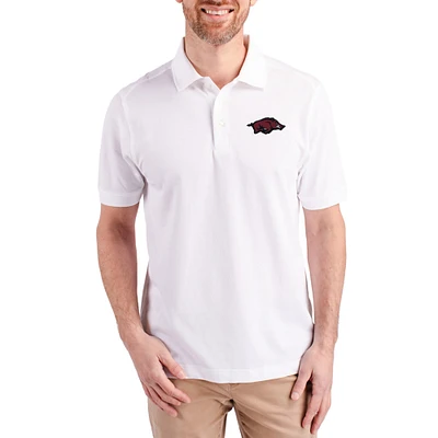 Men's Cutter & Buck Arkansas Razorbacks Advantage Eco Pique Tri-Blend Polo