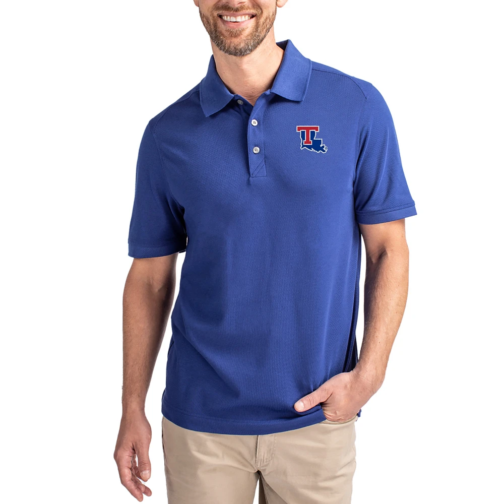 Men's Cutter & Buck Royal Louisiana Tech Bulldogs Advantage Eco Pique Tri-Blend Polo
