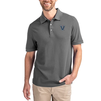 Men's Cutter & Buck Gray Villanova Wildcats Advantage Eco Pique Tri-Blend Polo