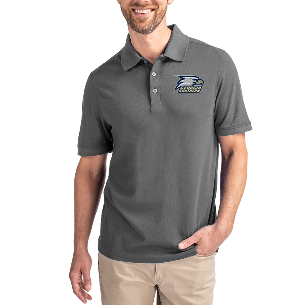 Men's Cutter & Buck Gray Georgia Southern Eagles Advantage Eco Pique Tri-Blend Polo