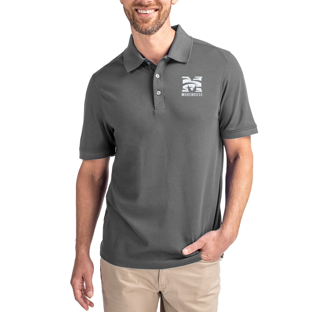 Men's Cutter & Buck Morehouse Maroon Tigers Advantage Eco Pique Tri-Blend Polo