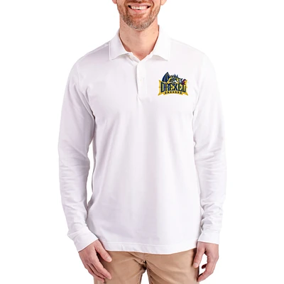 Men's Cutter & Buck Drexel Dragons Advantage Eco Tri-Blend Pique Long Sleeve Polo