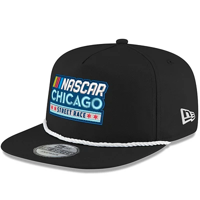 Men's New Era Black NASCAR Chicago Street Race Golfer Snapback Hat
