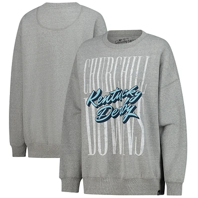 Women's Gameday Social Heather Gray Kentucky Derby Oversized Pullover Sweatshirt