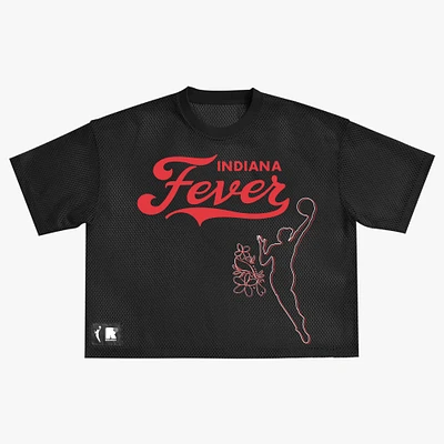 Unisex round21 Black Indiana Fever Oversized Mesh Boxy Top