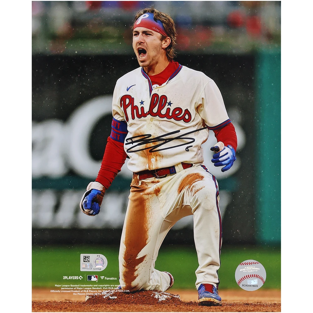 Bryson Stott Philadelphia Phillies Autographed 8" x 10" Stolen Base Celebration Photograph