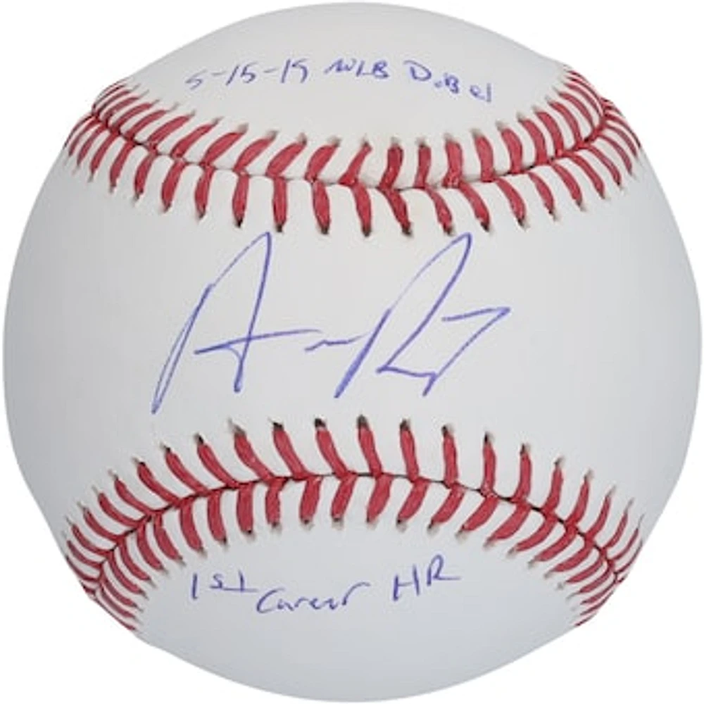Austin Riley Atlanta Braves Autographed Baseball with "MLB Debut 5/15/19" & "1st Career HR" Inscriptions