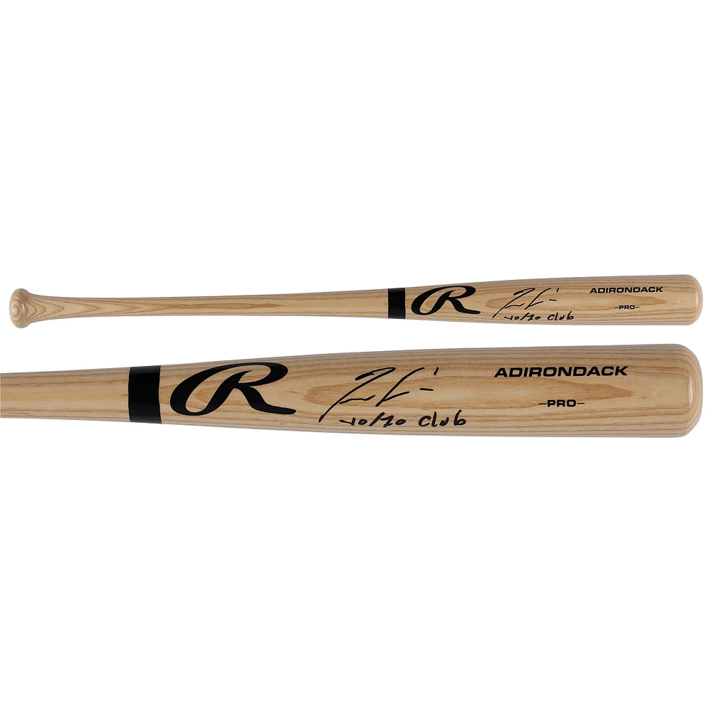 Ronald Acuña Jr. Atlanta Braves Autographed Blonde Rawlings Pro Bat with "40/70 Club" Inscription