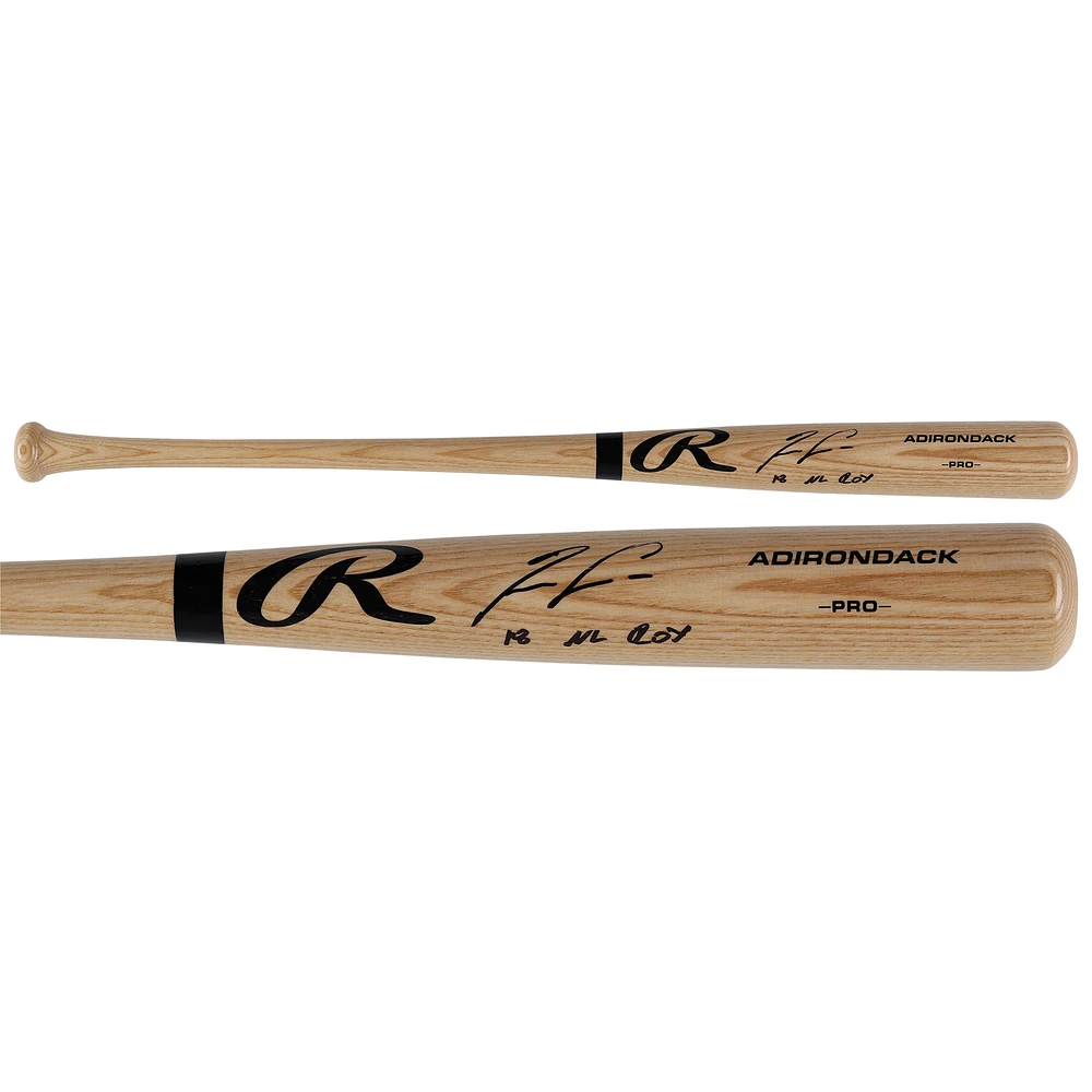 Ronald Acuña Jr. Atlanta Braves Autographed Blonde Rawlings Pro Bat with "18 NL ROY" Inscription