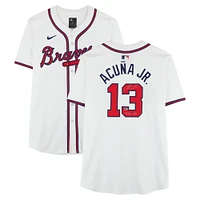 Ronald Acuña Jr. Atlanta Braves Autographed White Nike Elite Jersey with "40/70 Club" Inscription