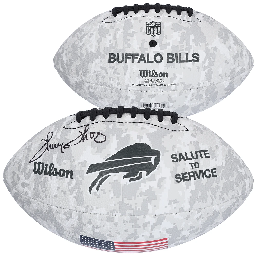 Thurman Thomas Buffalo Bills Autographed 2024 Salute To Service Wilson Football