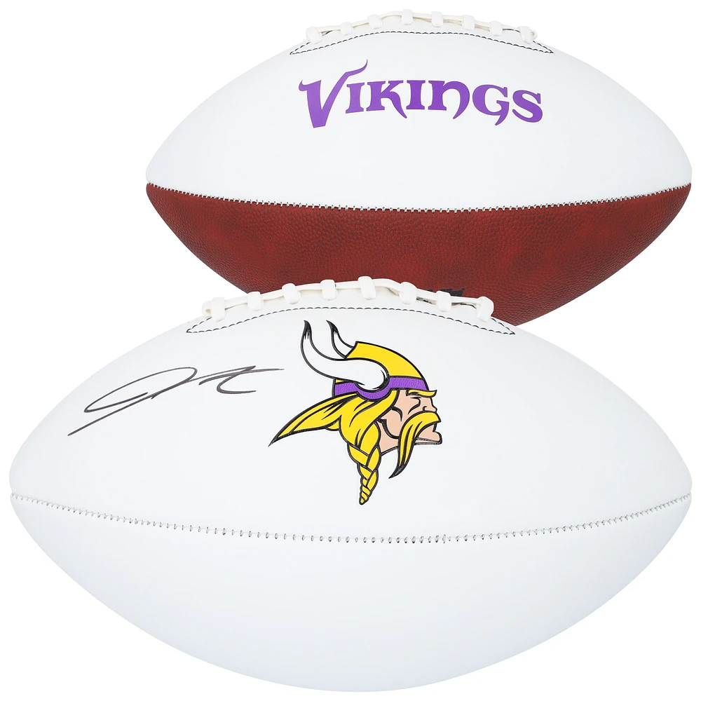 Jordan Addison Minnesota Vikings Autographed Franklin White Panel Football
