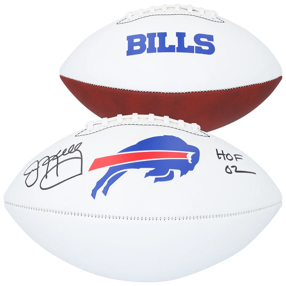 Jim Kelly Buffalo Bills Autographed Franklin White Panel Football with "HOF 02" Inscription