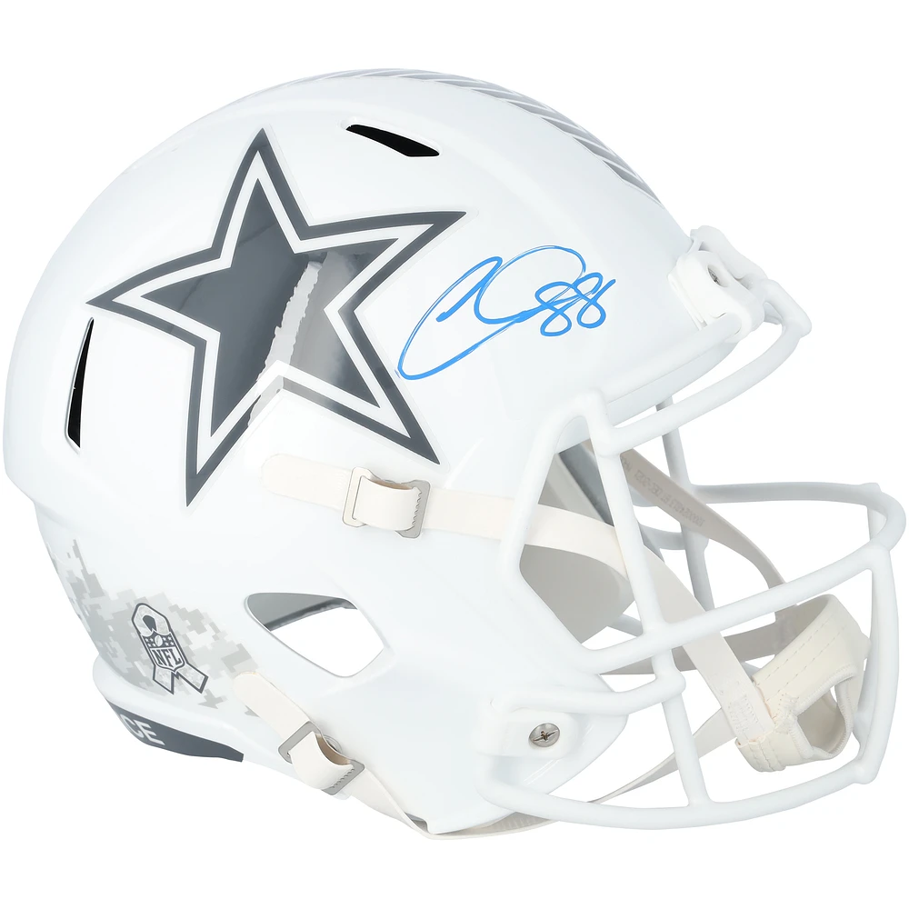 CeeDee Lamb Dallas Cowboys Autographed Riddell 2024 Salute To Service Speed Replica Helmet